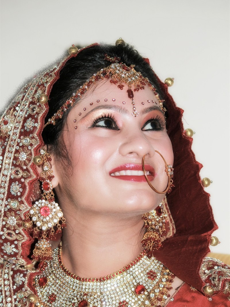 Real North Indian Bride in Red Lehenga